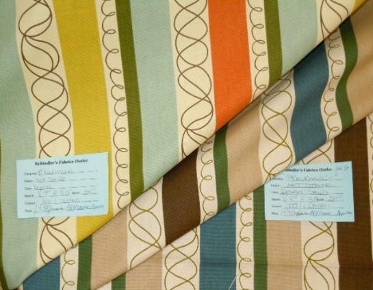 Schindler's Upholstery and Fabric Shop tags for Decorator contemporary stripe pattern Hot Stripe from P Kaufmann