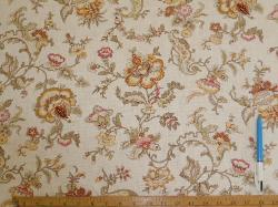 Sample of Huntington Floral Linen Designer Decorating Fabric