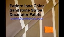 Click for video and image page of Braemore Pattern Iona Color Sandstone, large scale stripe design decorator fabric, color group taupes, creams, khakis, greens
