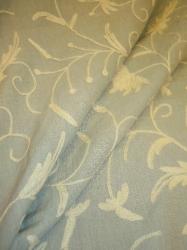 Hand Embroidered Floral Vine Pattern Garden in color pale blue