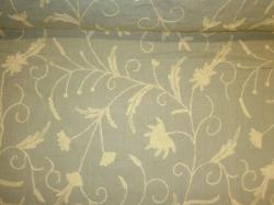 Jacobean Crewel Hand Embroidered Floral Vine Pattern Garden in color pale blue