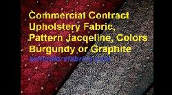 Commercial Contract Upholstery Fabric  Pattern Jacqueline Colors Burgundy or Graphite, woven textured small crest pattern with dot accents