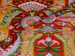 Jay Yang Pattern Khyber Color Red Decorating Fabric a Contemporary Damask Fabric on Stripes design