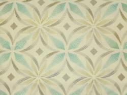 home decor fabric with contemporary embroidered trellis fan design