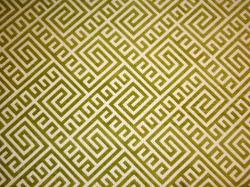 Kirkland Lime Keys Cut Velvet Greek Key Design Fabric from our American Silk Mills warehouse clearance buyout