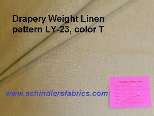Drapery Weight Linen pattern LY-23, color T, color group taupe, mineral to gray with slight green cast