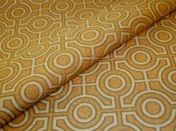 Discounted High End Contemporary Geometric Labyrinth Upholstery Fabric in Goldenrod/Graphite