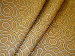 Discounted Contemporary Geometric Labyrinth Goldenrod/Graphite upholstery Fabric