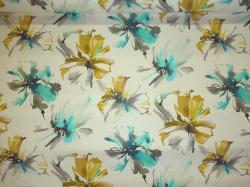 Laila Turquoise medium weight multi-use home decor fabric