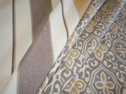 Handprint geometric design and stripe jacquard for decorating