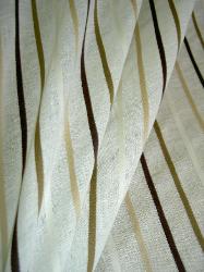 Linen Blend SemiSheer Drapery Fabric by Ralph Lauren Densmore Stripe Color Natural Closeout