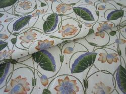 Lotus Grape and Wheat Home Decor Fabric, from Laura and Kiran Designer Fabrics, Multiuse Home Interior Design and Decor, suitable for bedding, draperies, valances, cornices, decorative pillows, accent pieces and residential furniture upholstery