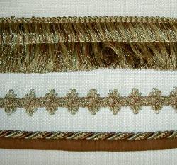 Decorative Brush Fringe Trim, Gimp Band and Cord Coordinates Pattern M1 Color 7097