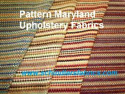 Click for video and image page of Pattern Maryland Upholstery Fabric Southwestern inspired, in sunset colors, railroaded stripes with chenille accents, choice of colors