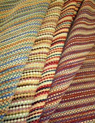 Draped curtain image of Railroaded Stripe upholstery fabric pattern Maryland