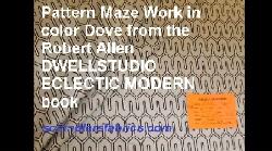 Click for video and image page of DwellStudio Design Geometric Decor Fabric Robert Allen Pattern Maze Work Color Dove, modern Geometric design