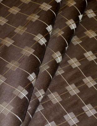 Draped curtain image of Robert Allen Fabric's Modernism Truffle special buy closeout home decor Fabric, from Beacon Hill Silk Book Twilight