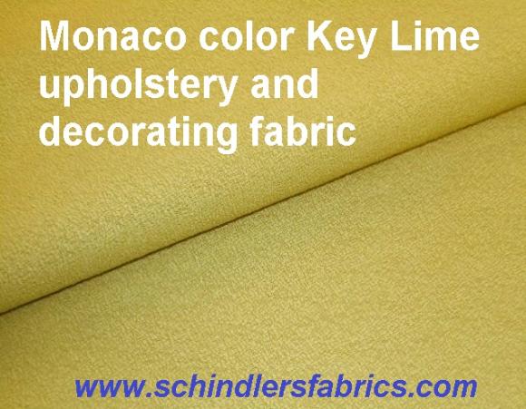 Pattern Monaco color Key Lime solid plain, slightly textured, upholstery and decorating fabric