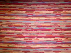 Pattern Montenegro Color Red woven upholstery fabric with contemporary striped design and chenille accents