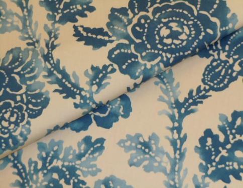 Closeup folded image of P Kaufmann color Blue Sand Pattern Morning Tide home decor fabric