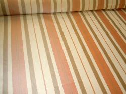 Angled image of Striped Canvas in Orange Sherbert for furniture upholstering, cushions and decorating accents