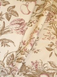 Drape of Braemore Orchard Toile color Prune multipurpose decorating fabric
