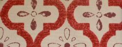 Swatch of floral trellis screen print P Kaufmann Pattern Outdoor Conservatory Color Berry