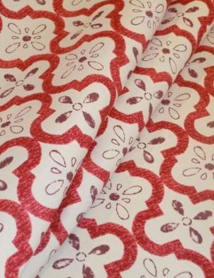 Draped curtain image of special purchase discount, indoor outdoor spun polyester home decorating fabric, with manufacturer's stain and soil resistant finish