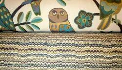 Rolls of Owls and Stripes Upholstery Coordinates