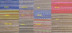 Tweed Indoor Outdoor Woven Decorator Fabric, pattern Pamlico, perfect for patio furniture and boat cushions, high UV resistant polyester for longer life and better durability, made in the USA, Colors Royalty, Chambray, Flax, Confetti, Preppy, Spice, Seaside, Turf, Robin's Egg, Coffee, Peacock