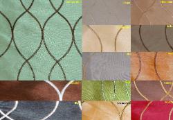 Spiral embroidered contemporary faux-silk design, Pattern Pasha, colors