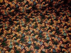 Calypso Ponies Tapestry Fabric color Hunter Green and Burgundy
