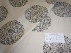 Schindler's Fabrics Shop tag for Pattern Chakra color Smoke by Laura & Kiran Fabrics