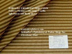 Division Sage/Vanilla embroidered railroaded stripe Upholstery Fabric