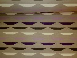 Discount priced Pattern Pinnacle color multi purple heavy weight upholstery fabric with a contemporary railroaded geometric design