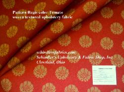 Regis Tomato textured upholstery fabric symmetric polka dot shell design golden tan red