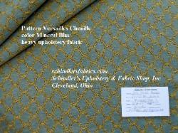 Discounted High End Mineral Blue Chenille Upholstery Fabric