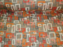 Pattern Vibe Color Tangy Orange contemporary geometric design upholstery fabric