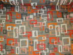 Pattern Vibe Color Tangy Orange contemporary geometric design upholstery fabric