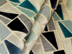 Hamilton Fabric Pattern Zander color Blue Jay geometric upholstery weight fabric