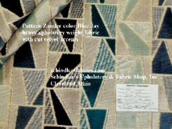 cut velvet upholstery fabric premium high end contemporary geometric hamilton Zander Blue Jay