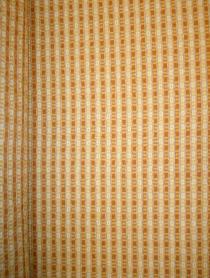 Railroaded image of woven upholstery fabric with railroaded stripes and chenille accents