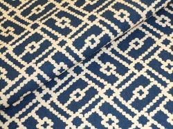 Duralee/Suburban 21050-5 Pippa Color Blue Fabric geometric lattice design multipurpose decorating fabric