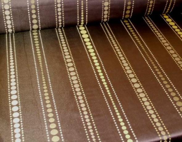 Angled image of stripe polka dot pattern from World Wide Fabrics, Pattern Polka in color Forest