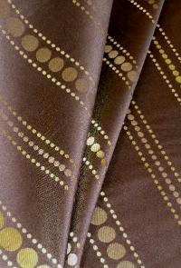 Draped curtain image of Pattern Polka in color Forest, Decorator Fabric a Polyester World Wide Fabrics stripe in polka dot design