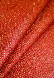 Pattern Railroaded Chevron color Crimson chenille upholstery fabric in Crimson and Tan