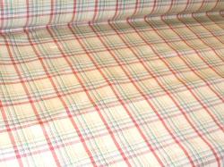 Angled image of warehouse outlet clearance sale item Ralph Lauren Silk Pattern Jasper Plaid Color Rouge