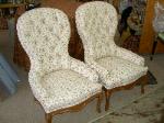 Reupholstered matching antique chairs