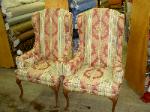 Reupholstered matching antique chairs