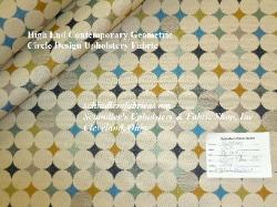 premium upscale high end contemporary geometric circle design upholstery fabric Richloom Pattern Silo Color Peacock